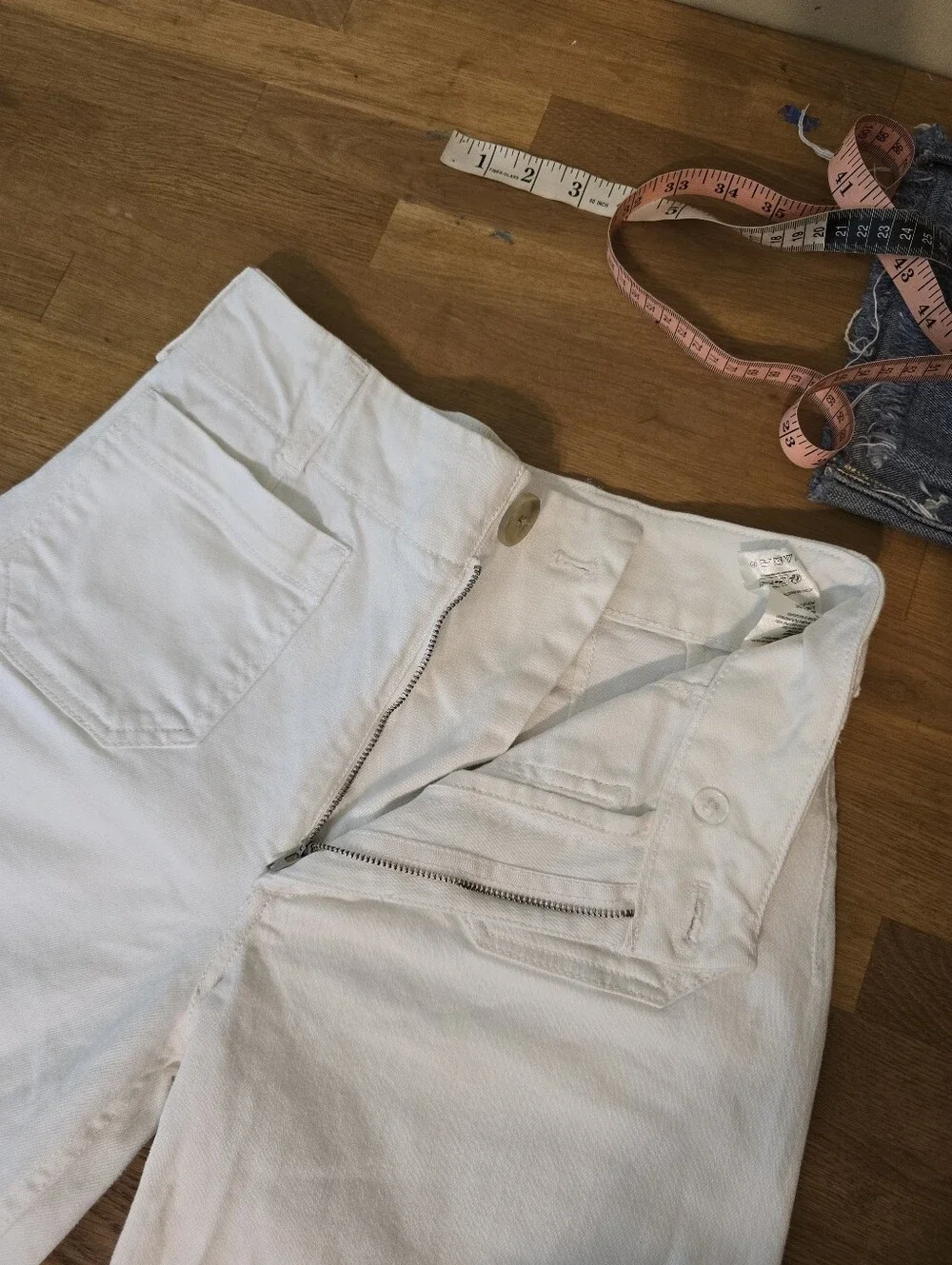 Anthropologie Maeve The Colette Full Length Wide-Leg Jeans White Size 26 Denim